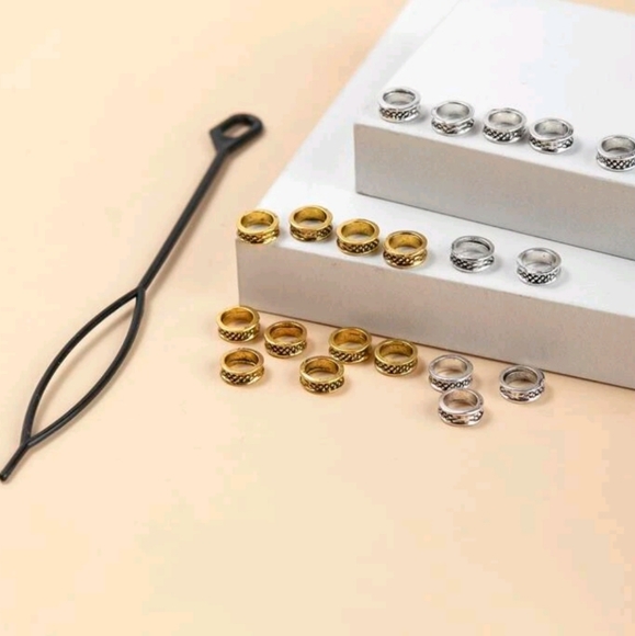 💕 20pcs Textured Metal Hair Ring - Picture 6 of 6